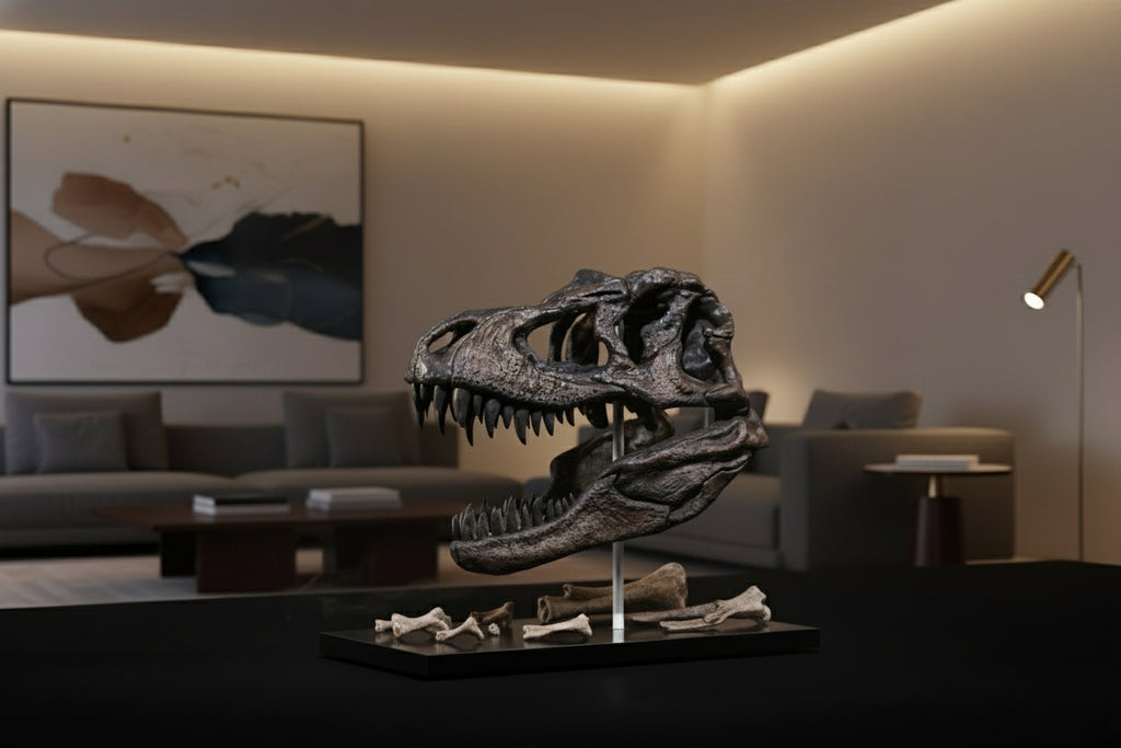 Tyrannosaurus Rex skull | 1:10 scale resin model with acrylic base