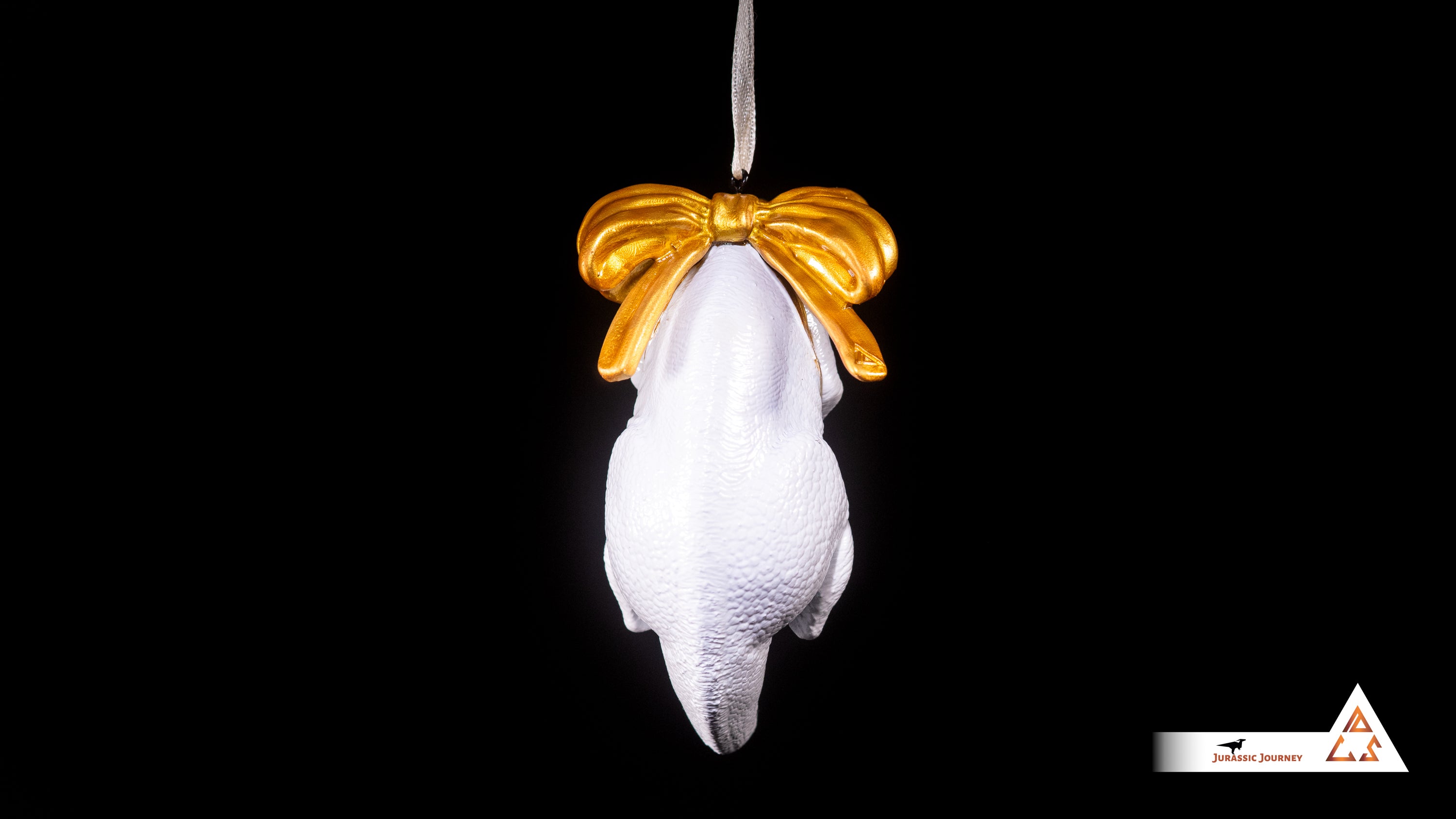 Parasaurolophus Baby Ornament | Hand-painted resin collectible with ribbon – Holiday Edition