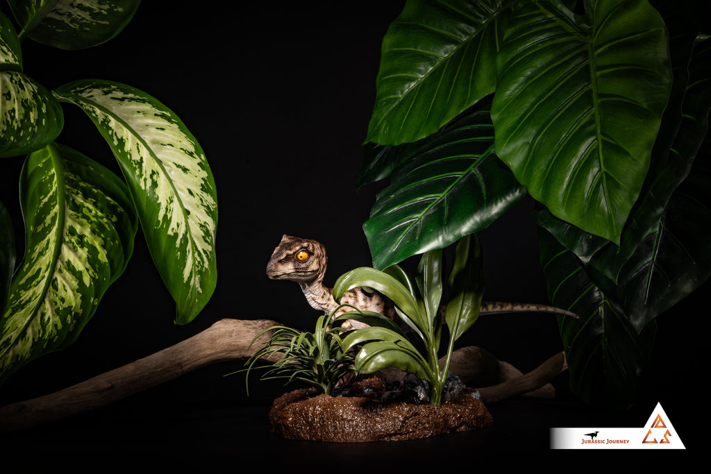 Velociraptor Baby with Mud Base | White Queen Edition | 1:1 scale collectible figure