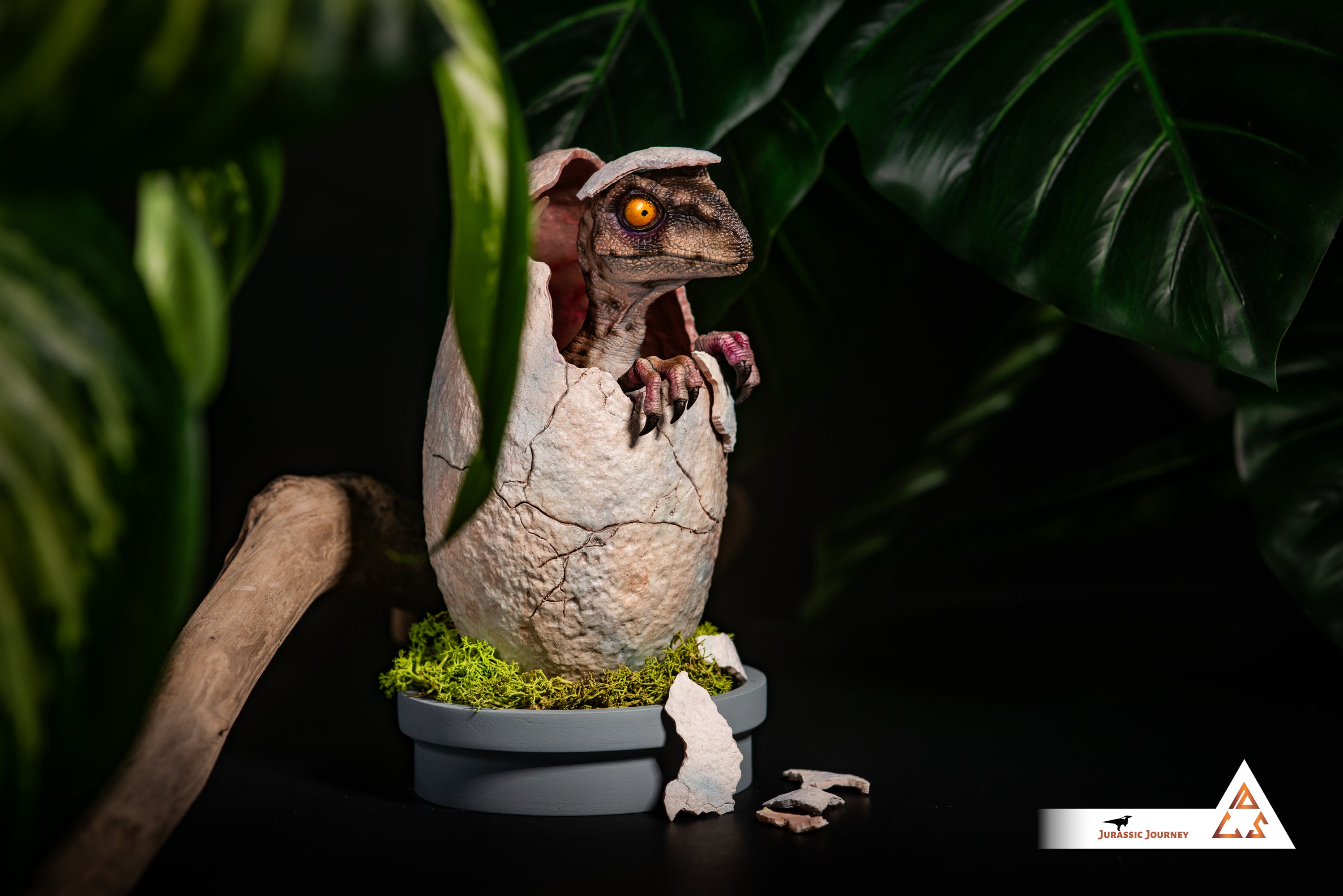 Hatching Velociraptor Baby | White Queen Edition | 1:1 scale collectible figure