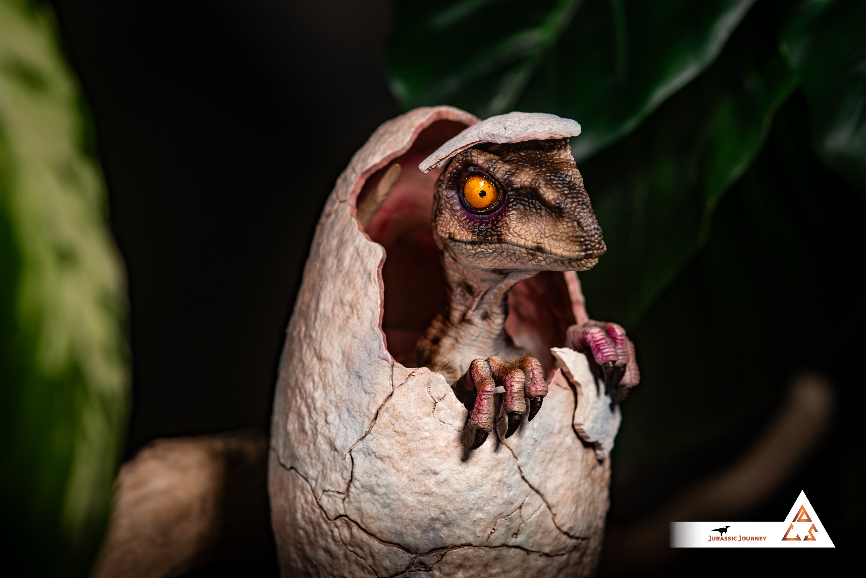 Hatching Velociraptor Baby | White Queen Edition | 1:1 scale collectible figure