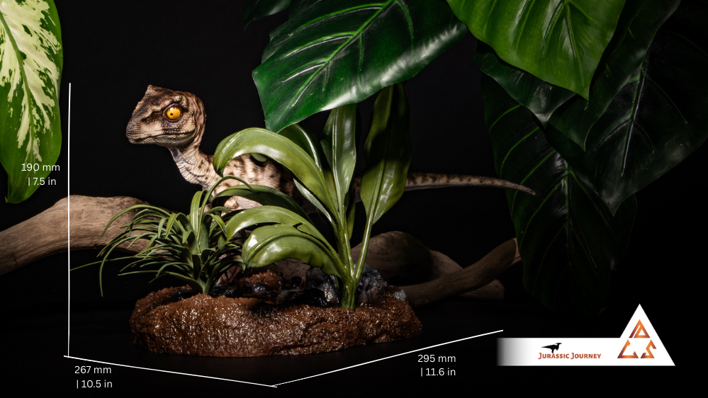 Velociraptor Baby with Mud Base | White Queen Edition | 1:1 scale collectible figure